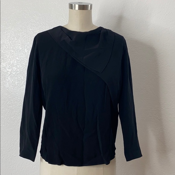 Sandro black retro silk top M - Picture 1 of 7